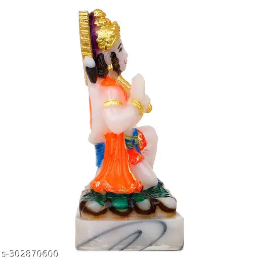 Marble Multicolor Hanuman Idol Statue, 13.5cm high, Indian craftsmanship