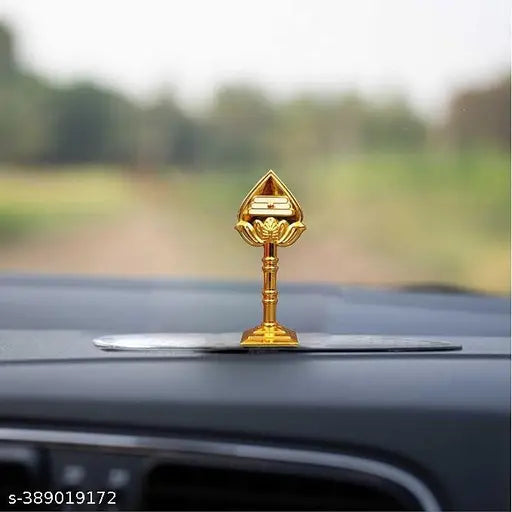 Brass Yantra: Golden Murugan Vel Metallic decor showpiece, 4 inches tall