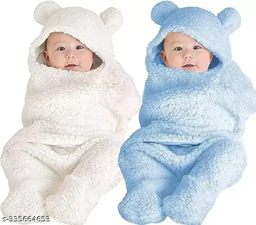 Aakriti Soft cotton-thickened fleece newborn wrap blanket, warm and breathable for 0-9 months sleep sack