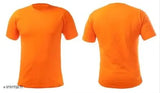 Orange polycotton Kawad Bhole Baba T-shirt for all, printed design on short sleeves