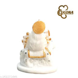 Marble polyresin Durga Maa statue, intricately crafted 4-inch idol for pooja, symbolizing divine strength and justice