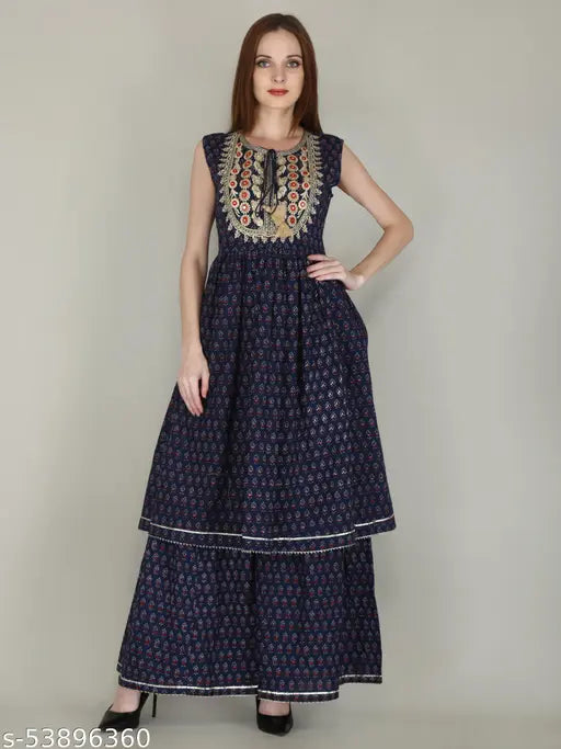 Cotton dupatta set with ruffled edges and embroidered details