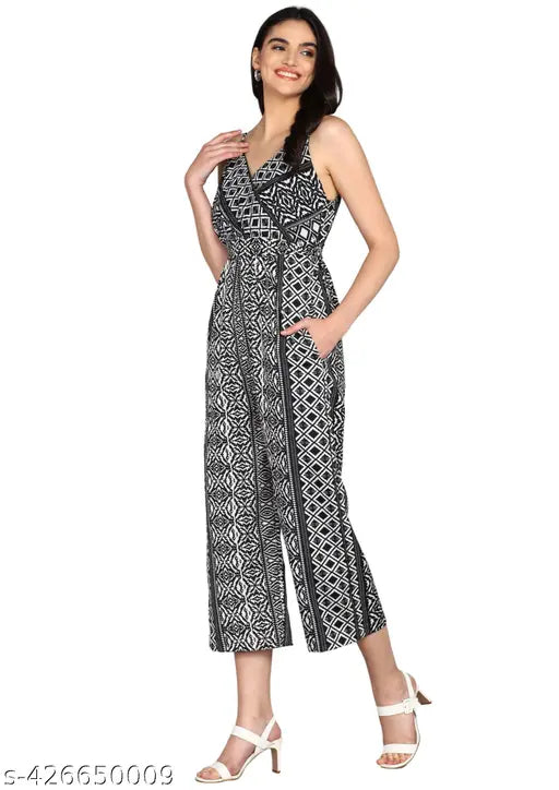 Light blue cotton polka print jumpsuit for women, adjustable waist, sleeveless design