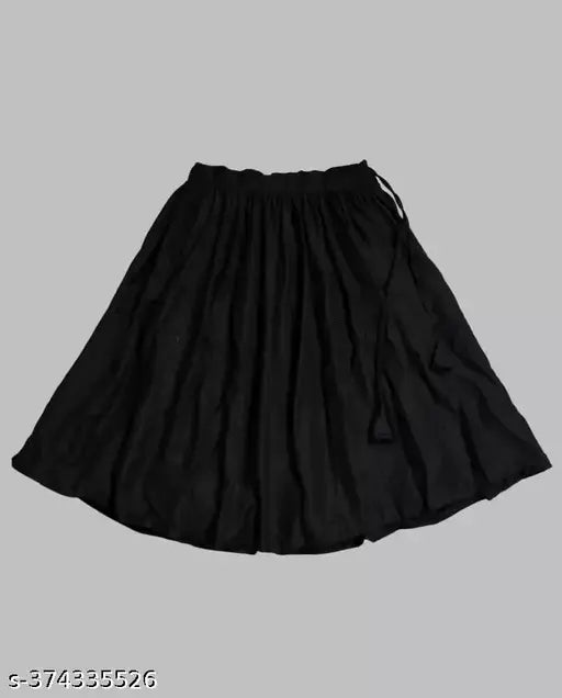 Indi Baby Girls Rayon Lehenga Choli, sleeveless, embroidered with black full flare Lehenga and printed blouse. Traditional ethnic wear for special occasions