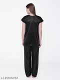 Stylish satin pyjamas for women, solid-colored night suits by Aely shine enterprises, India origin