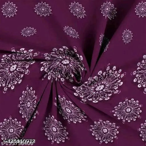 Purple cotton bedsheet and pillow cover with floral print design.