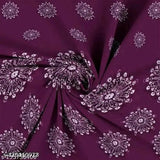 Purple cotton bedsheet and pillow cover with floral print design.