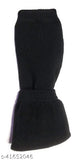 Women's black faux fur beanie hat, knitted cap