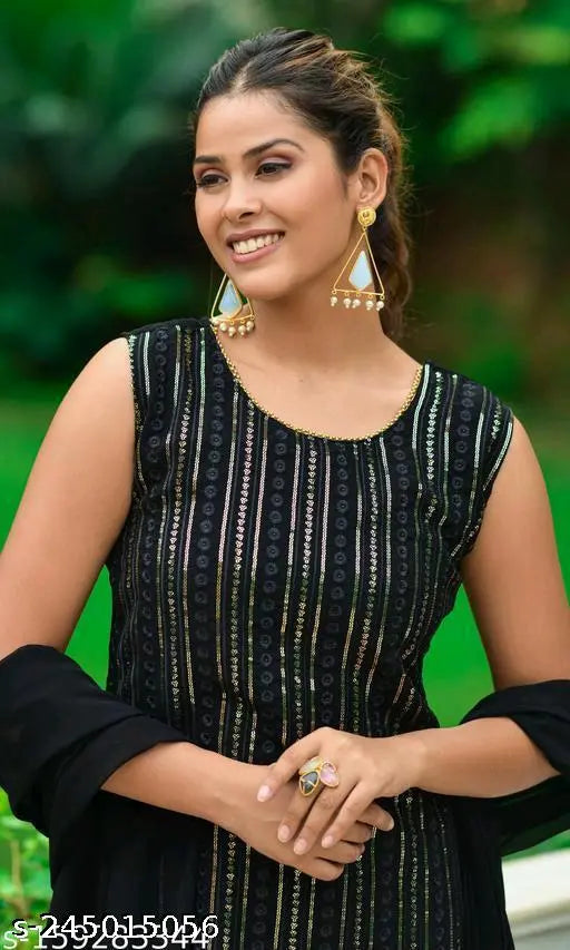 Black sequined woman's sharara set