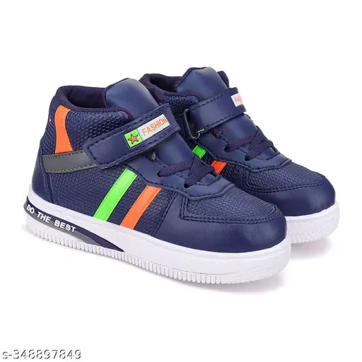 Bersache sports kids' gym shoes blue with red trim