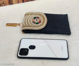 Black jute saree clutch mobile pouch with waist clip, ladies purse gift for women