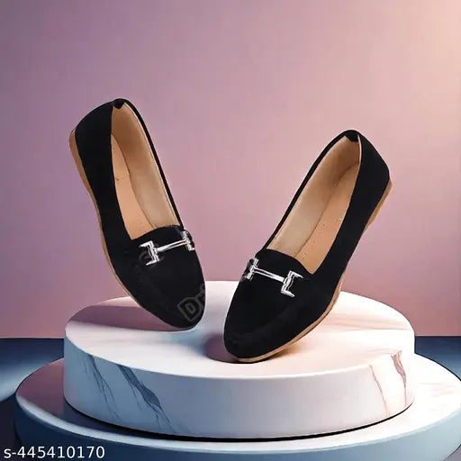 New trending boys' ballerina flat, black leather with silver buckle, comfortable for weddings and daily wear