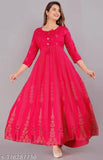 Pink embroidered long-sleeve traditional women's kurta