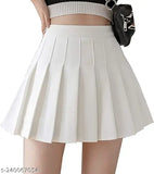 Women's high waist pleated skirt, black and white