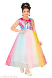 Stylish net printed gown from Sohan Fashion Collection, perfect for parties or weddings. Available in silver, light green, and pink. Corsage detail and sleeveless design, suitable for various occasions like Diwali, Navratri, Christmas, etc. Size 2-3 years, Country of Origin: India