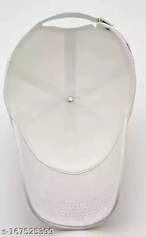White cotton baseball cap combo (two pieces), sporty striped embroidered design for men and boys