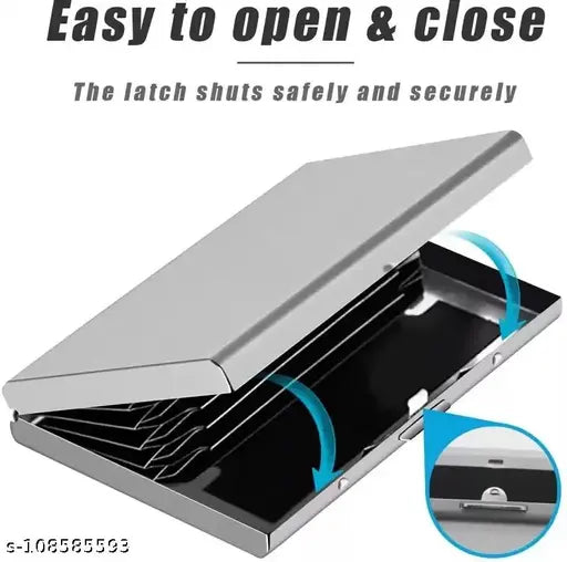 Metal waterproof executive wallet, 5 compartments, solid construction, credit/debit/ATM/ID cards holder, ultra slim, durable, portable, fits 6 cards, country of origin: India