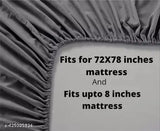 Glace cotton stripe fitted double bedsheet, superfine quality with 2 pillow covers, ideal for summer, 78 x 72 inches