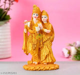 Resin multicolor Radha Krishna idol (11cmL x 19cmH), ideal for home living room decor, gifts for family, friends, or employees