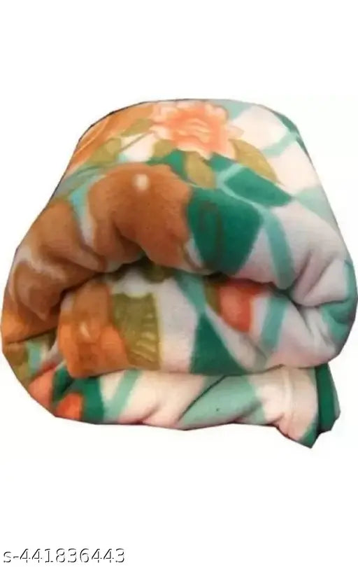 Fleece floral swaddler, classic blanket for AC room. 120-thread count, Indian origin, ideal for baby swaddling (N1), 86x86x56 inches