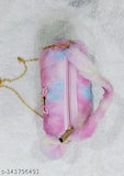 Pink fur, sling bag, pouch design, baby girls' accessory
