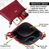 Elegant Orviz women's sling bag, black leather with gold zippers and phone card pocket