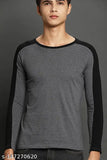 Indian-made Skittzz Colourblock men's long sleeve cotton blend t-shirt in solid pattern, size M
