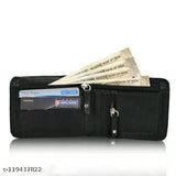 Faux leather wallet, solid brown, three compartments, free size, India-made Felice Men trendy accessory