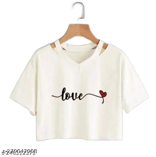 Delux Look Branded premium quality cotton crop tops, short sleeves with printed net design. Size: S-XL. Indian-made fashion top on hanger