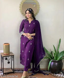 Purple dupatta set with matching kurta
