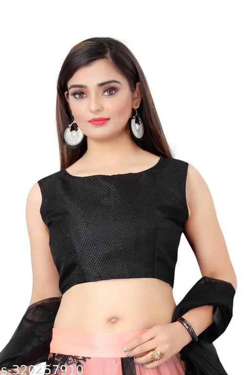 Peach embroidered art silk lehenga-choli set with net dupatta, elegant and comfortable Indian fashion