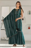 Black and gold designer kurtas set with matching dupatta