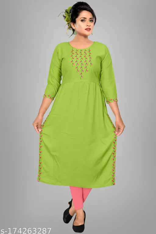 Green cotton kurta