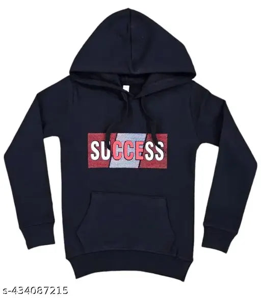 Black cotton printed hoodie for kids, sizes 2-3 years and 3-4 years, featuring a charming design