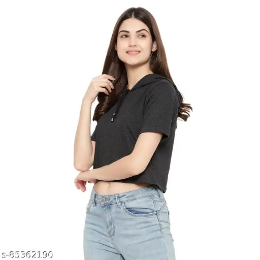 Cotton blend long-sleeved women's t-shirt set, solid colors for sizes S-XL