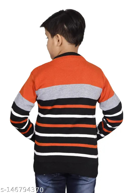 Striped wool boys' sweater, 8-9 years, DIMSY COLLECTION for winter season, made in India