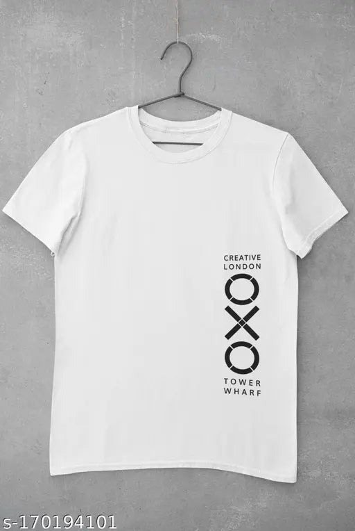 Stylish latest men's polyester short sleeve t-shirt with printed design, XXS to XXL, Made in India