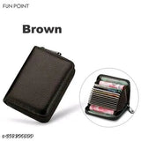 Faux leather ATM cardholder wallet, five compartments, solid design, free size (11cm x 8cm), made in India