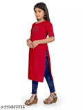 Cotton combo kurtis for girls, printed net pattern in short sleeves, size range from 6-15 years, Indian clothing for kids on display