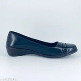 Formal Black Synthetic Leather Ballerinas - stylish slip-on ballerinas with bounce back sole, skin-friendly material, and comfortable fit