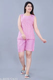 Cotton print nightdress by Badthunia, featuring vibrant cartoon design for summer and elegant ladies' wear