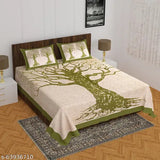 BedZone 100 % Cotton Comfort Rajasthani Jaipuri Tradition King Size Double Bed Bedsheet with 2 Pillow Covers, Multicolour
