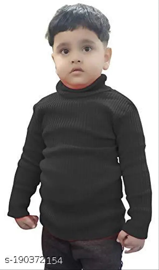 Cotton blend high neck full sleeves T-Shirt inner sweaters for winter, self-design net pattern unisex kids' clothing in 1-2 or 2-3 years sizes, made in India