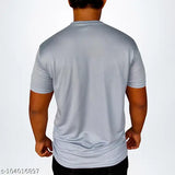 Breathable athletic t-shirt for men's fitness training, moisture-wicking, stretchy, short sleeves, round neck, yellow, lightweight & durable, perfect for gym workouts