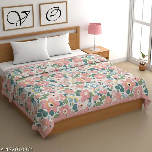 Cotton double bed comforter, luxurious & breathable, perfect for all seasons, handcrafted in India