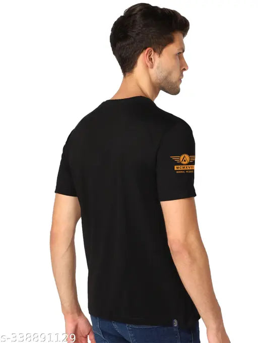 Cotton half-sleeve printed men's t-shirt from India
