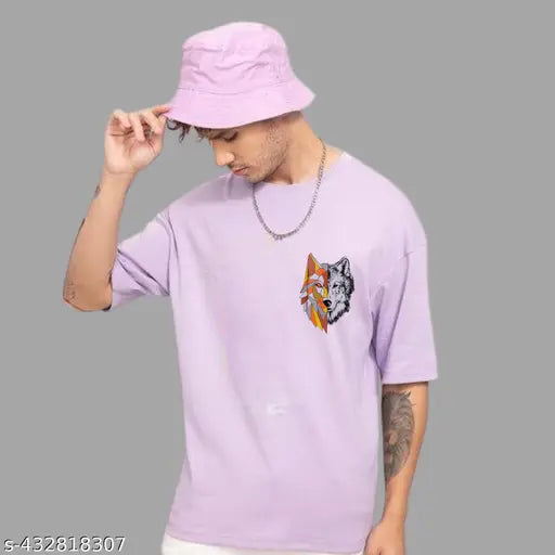 Stylish graphic printed cotton blend oversize t-shirt for men, LAYERUP LUMTS006 - Indo-Western fusion fashion in various sizes from XS to XXL, India origin