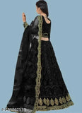 Pure silk heavy net Lehenga Choli set with dupatta, Indian festive wear for young girls (ages 3-14), striped design with unstitched blouse