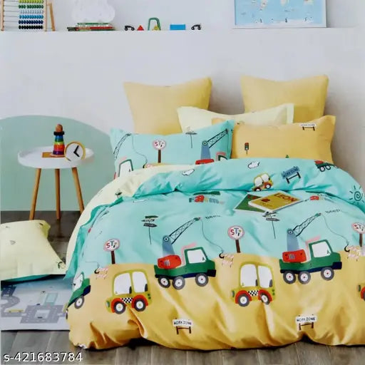 Soft cotton, Mickey Mouse-printed kid's flat sheet. Vibrant, superfine quality for sweet dreams & cheerful mornings