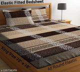 White Glace Cotton, 180 TC Supersoft King Size Bedsheets & Pillow Covers, double bed fit for up to 10" mattresses, ethnic motifs
